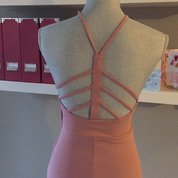 Blush pink formal with side slit - Picture 3 of 6